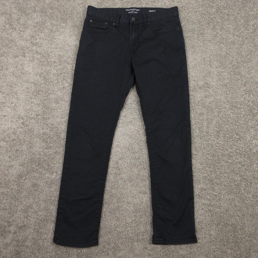 Banana Republic Jeans Mens 30x30 Black Slim Fit Travel Jean Stretch Chino Pants